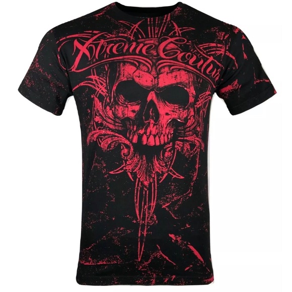 Affliction Other - Xtreme Couture By Affliction Men's T-Shirt VICTORY Skull Biker MMA Black S-5XL
